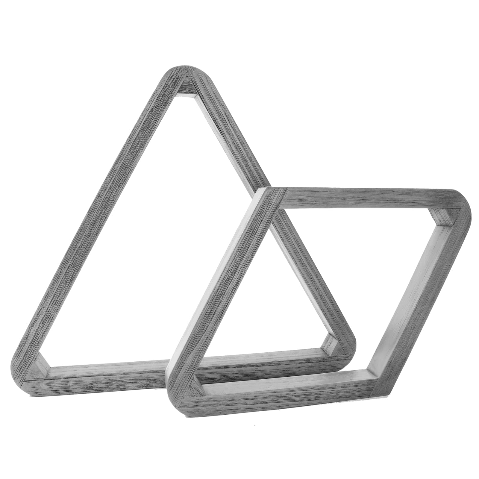 GSE Games & Sports Expert - Deluxe Brushed Solid Wood 8-Ball Triangle and 9-Ball Diamond Ball Racks for 2-1/4" Pool Balls - Grey