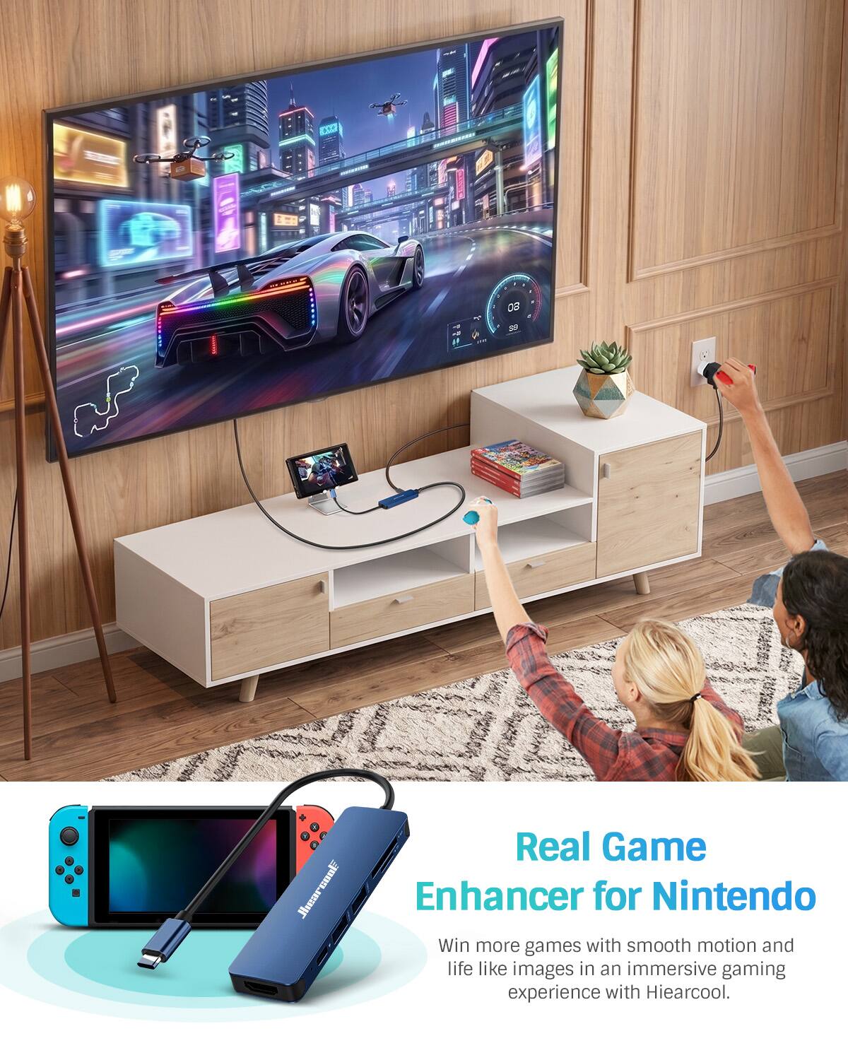 it  
08 SP  
+ Jhearcool GOOF  
Real Game Enhancer for Nintendo  
Win more games with smooth motion and life like images in an immersive gaming experience with Hiearcool.