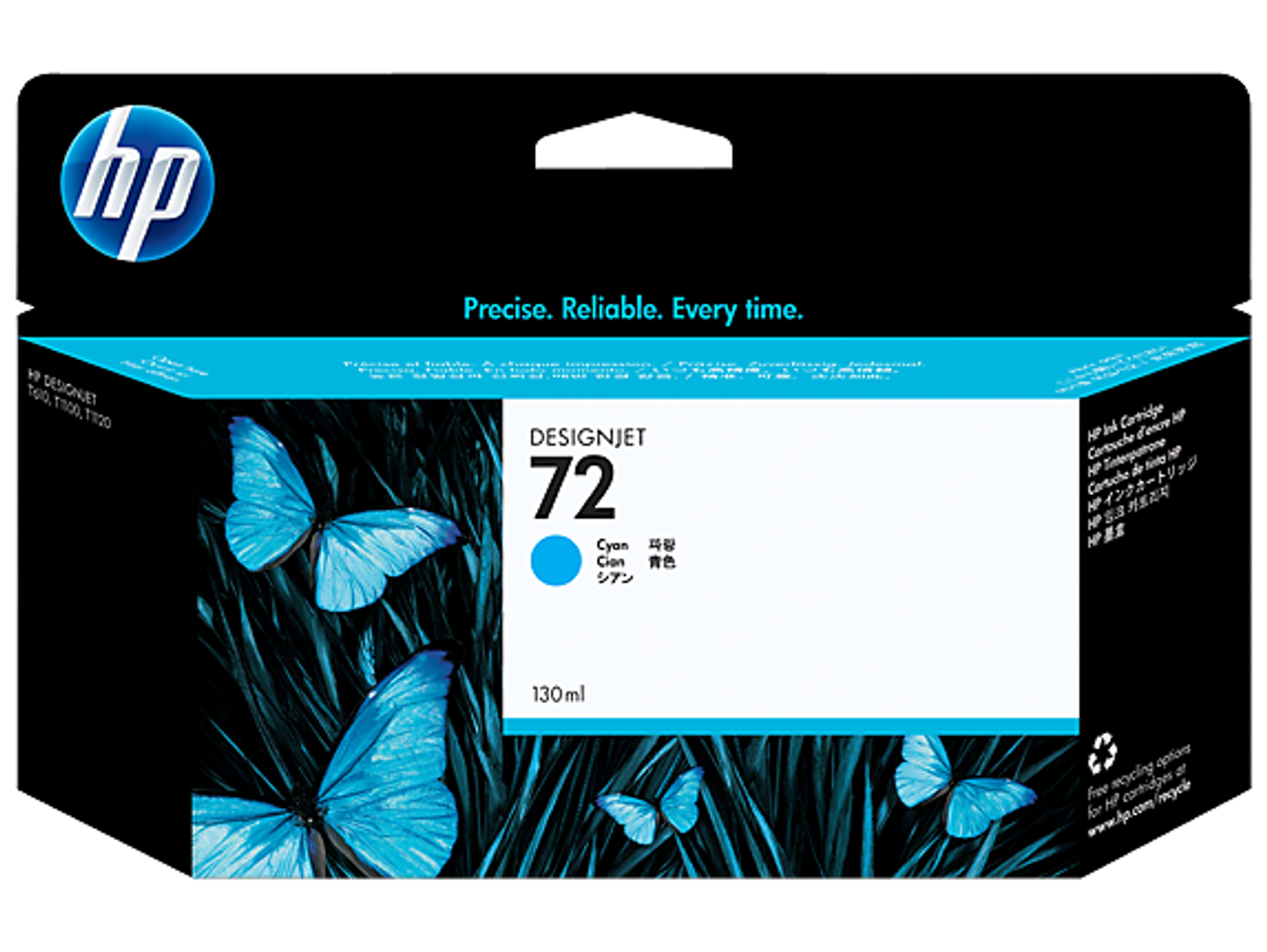 HP - 72 130-ml Cyan DesignJet Ink Cartridge, C9371A