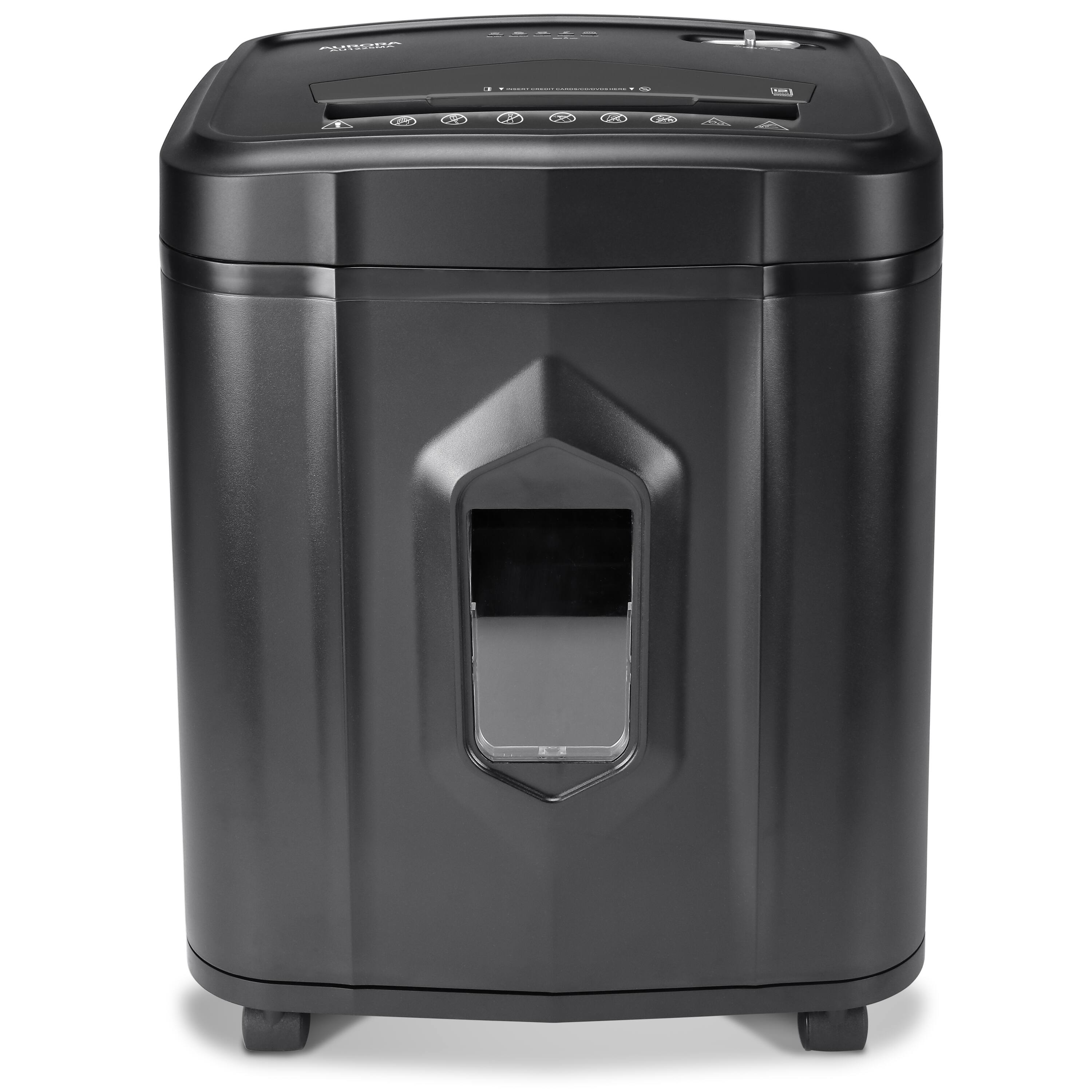 Aurora - AU1225MA High-Security 12-Sheet Micro-Cut Paper and CD/Credit Card Shredder/ 5 gal basket/40 Minutes Run Time - Black