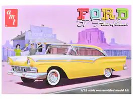 Skill 2 Model Kit 1957 Ford Fairlane Hardtop 3-in-1 Kit 1/25 Scale Model by AMT - Multi