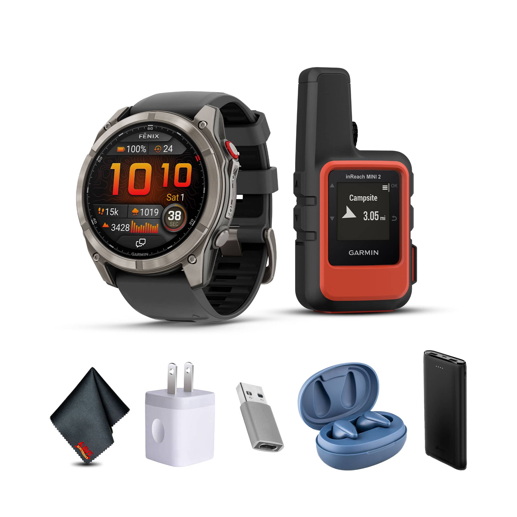 Garmin - Fenix 8 Pro – 51 mm, AMOLED, Sapphire, Carbon Gray DLC Titanium with Black/Pebble Gray Silicone Band - Sapphire, Carbon Gray - (2025)