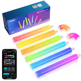 Lepro - WL1 Smart LED Wall Light Bar Kits - 6 Pcs with 2 Corners - RGB