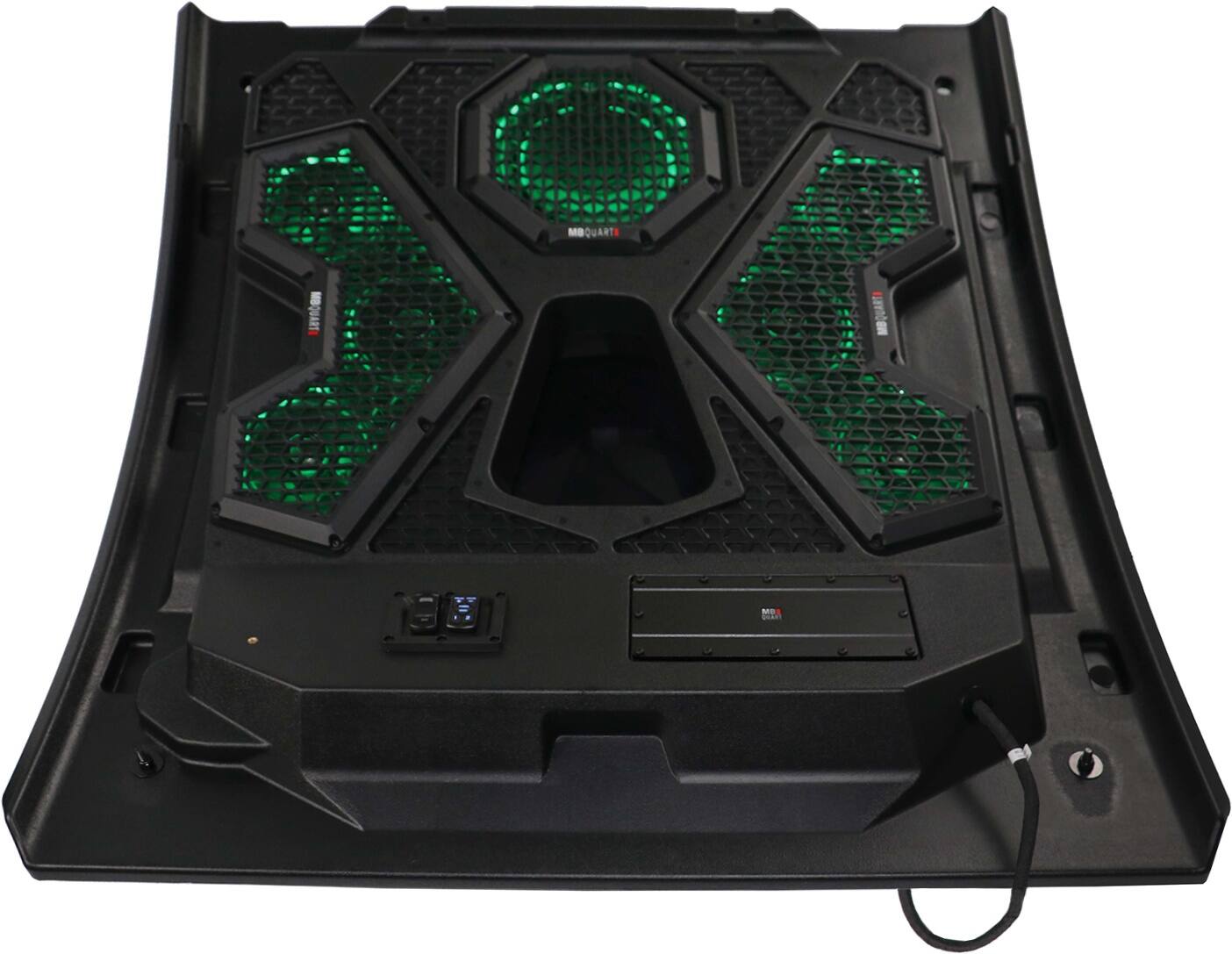 Alt View 13. MB Quart - Tuned 7 Speaker Audio Roof with Ride Command Source Unit for Polaris RZR Trail - Black.