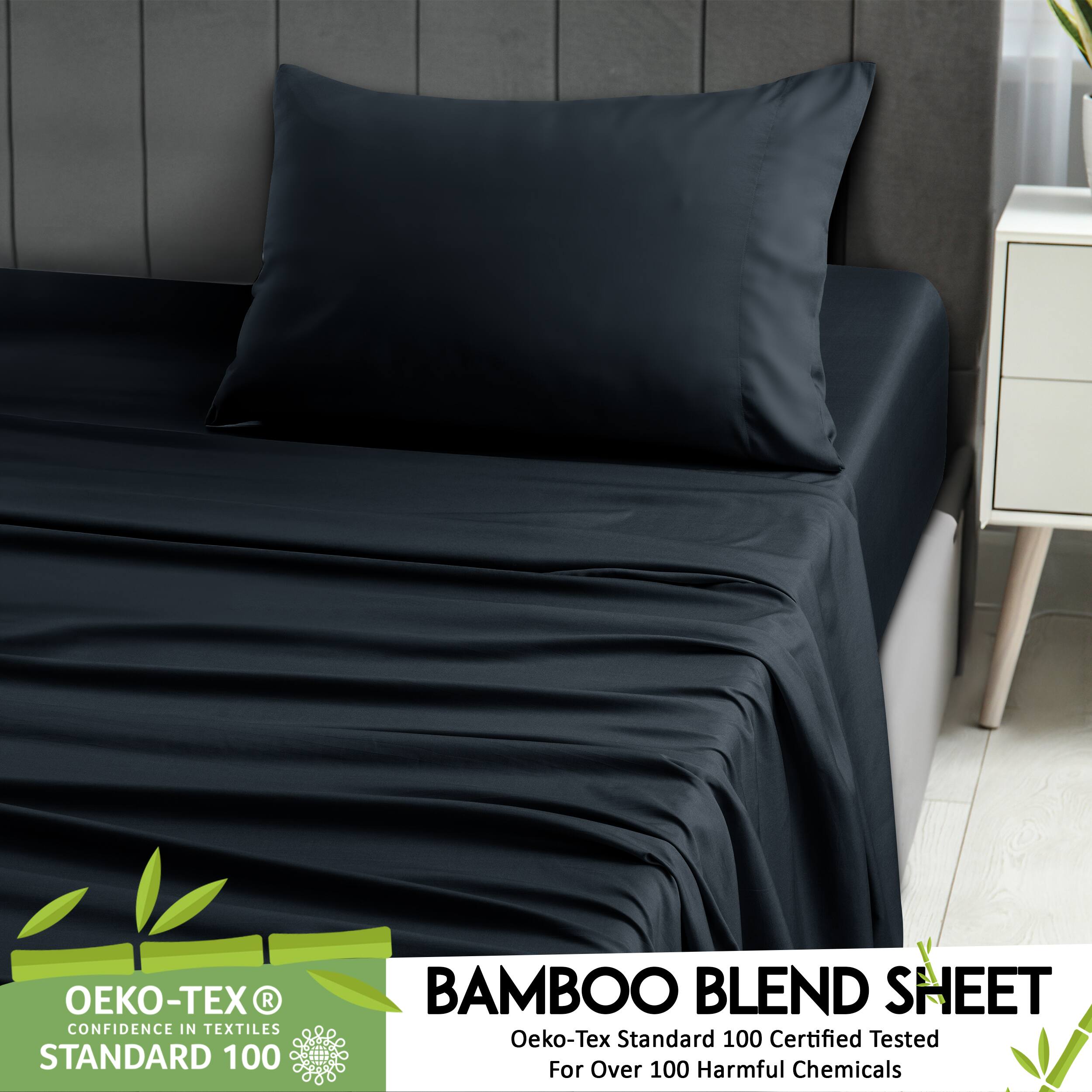 -EX R CONFIDENCE IN TEXTILES STANDARD 100 BAMBOO BLEND SHEET Oeko-Tex Standard 100 Certified Tested For Over 100 Harmful Chemicals