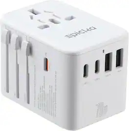 Epicka - GaN 70W Universal Travel Adapter with 3 USB-C PD Fast Charging & 2 USB-A (TA-105 Pro - White