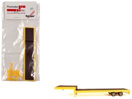 2-Axle Step Deck Equipment Trailer with Ramps 1/87 (HO) Plastic Model by Promotex - Yellow