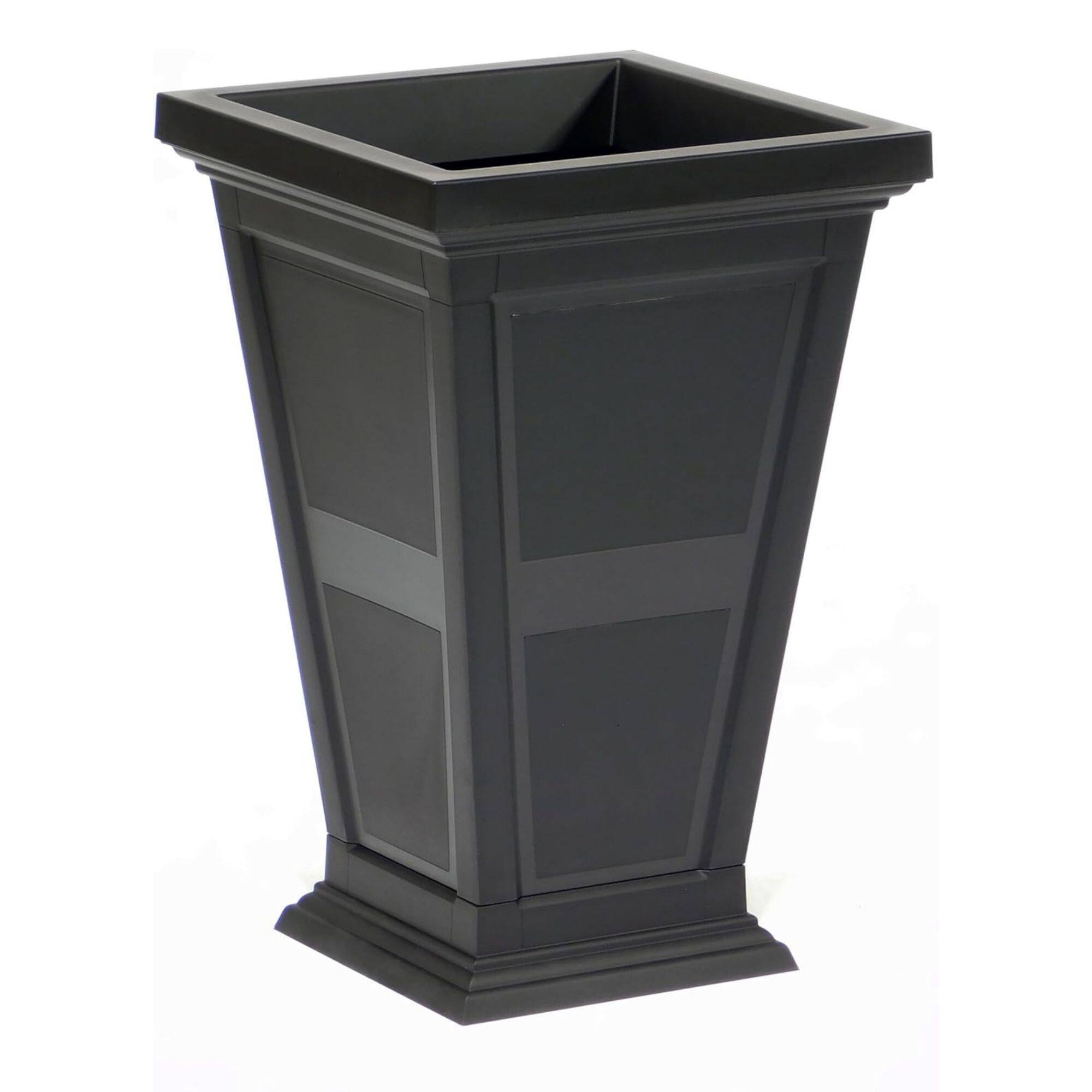 Alt View 6. FCMP Outdoor - FCMP Outdoor Modemmo Self-Watering Planter, Chelsea Pattern, Black, Set of 2.