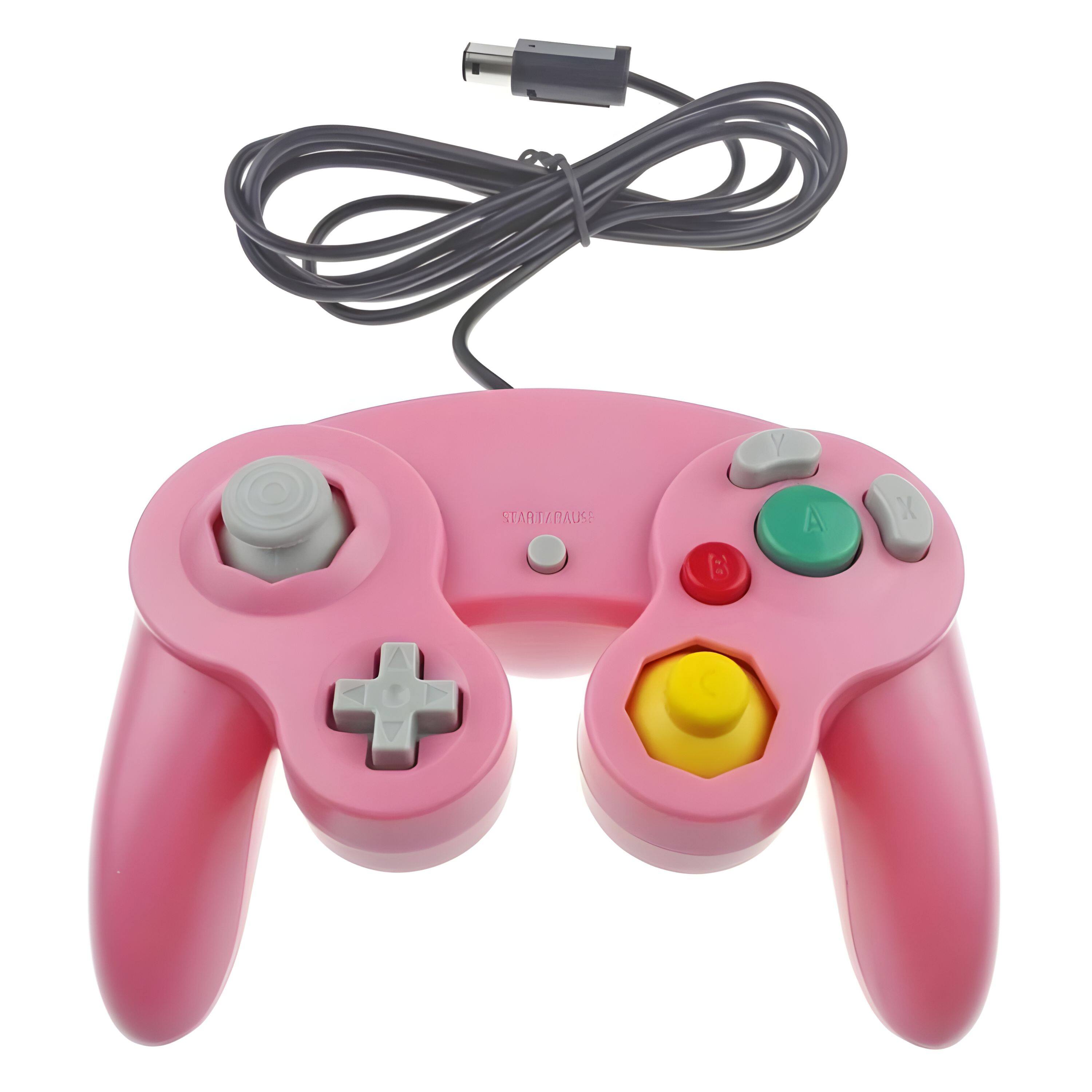 Back. Kitcheniva - Wired Controller Gamepad For Nintendo GameCube GC & Wii U Console - Pink.