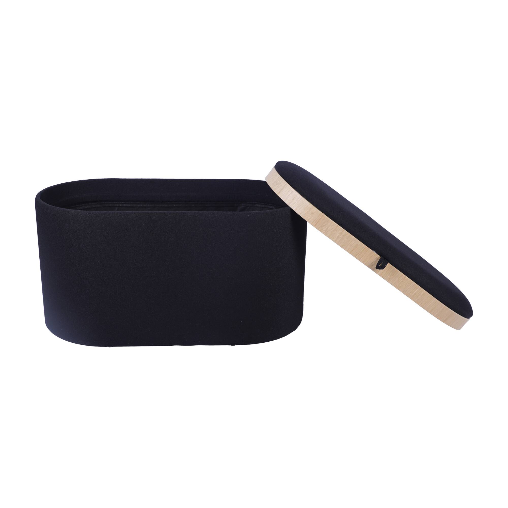 Alt View 8. GOODSILO - Versatile Storage Ottoman with Reversible Wooden Tray Top for Living Room Organization and Comfort - Black.