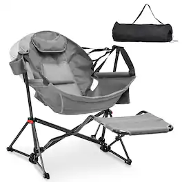 Ainfox - Hammock Camping Chair with Footrest - Gray