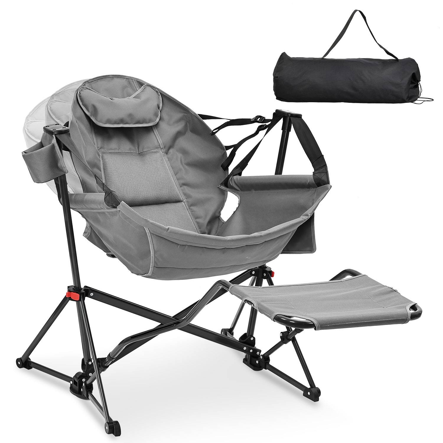 Ainfox - Hammock Camping Chair with Footrest - Gray