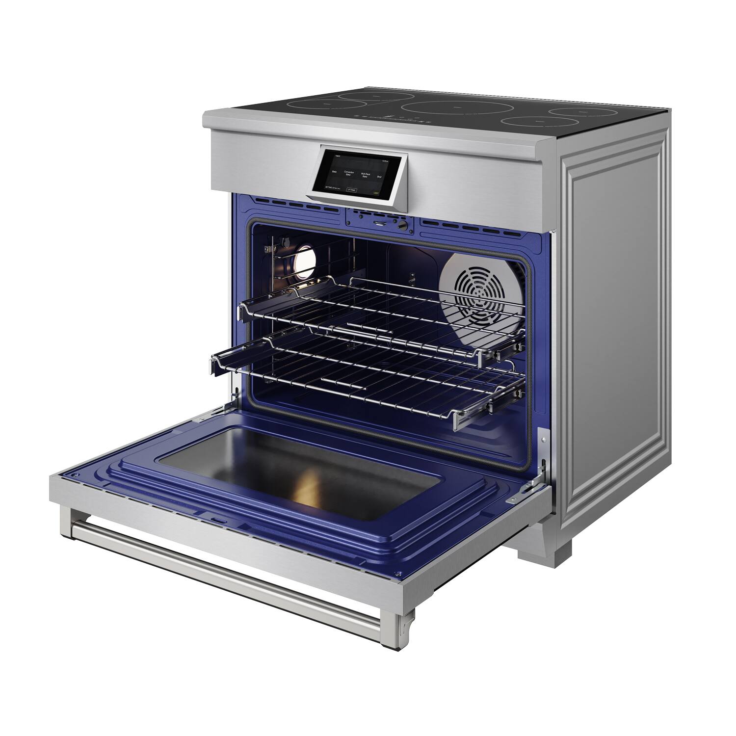 Alt View 4. Thor Kitchen - 6 Cu Ft. Freestanding Induction Range with Air Fry - Stainless steel.