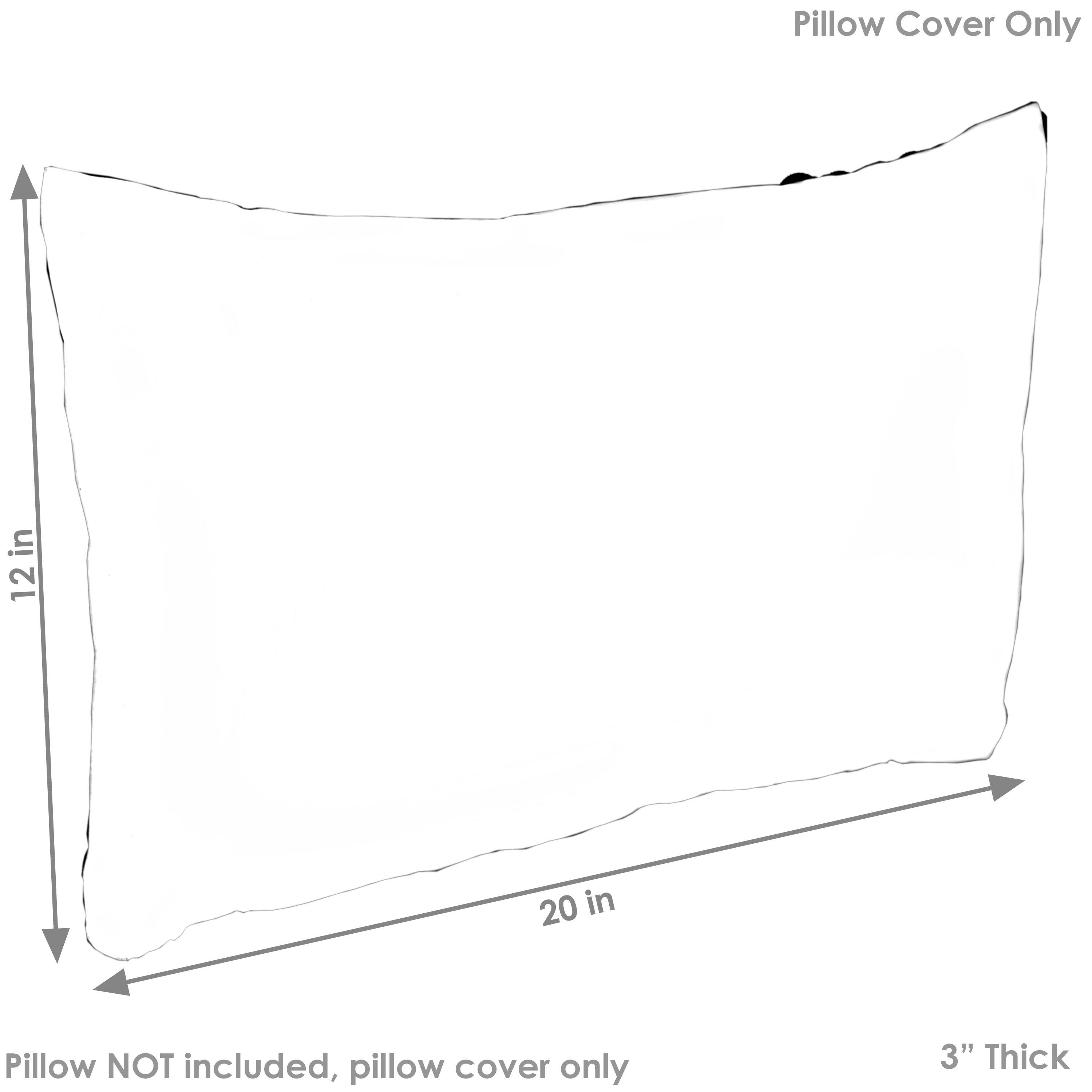 Pillow Cover Only

12 in  
20 in

Pillow NOT included, pillow cover only

3" Thick