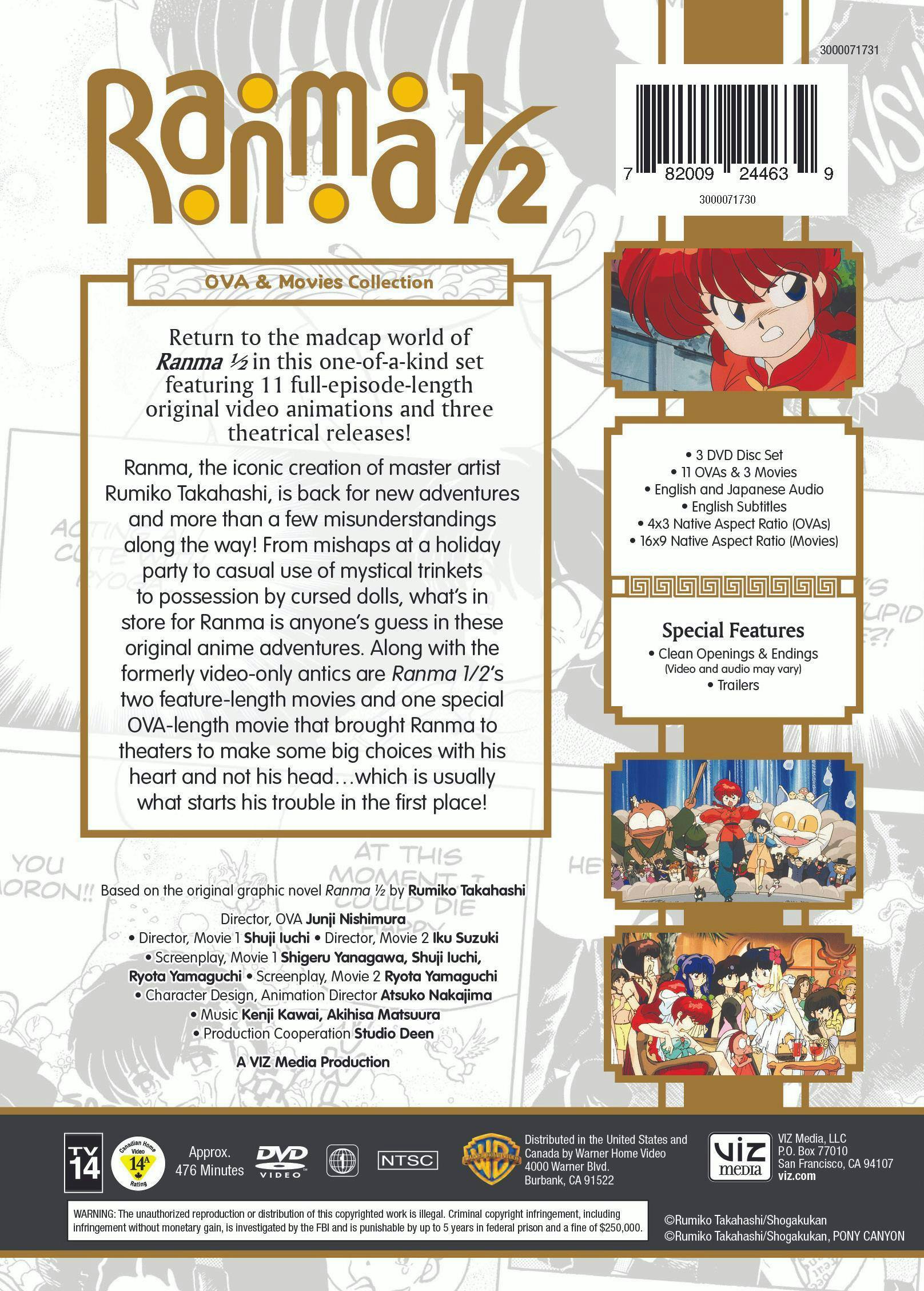 Back. Ranma 1/2 OVA and Movie Collection [DVD].