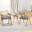 Angle. Costway - Set of 2 Rattan Accent Chairs Leathaire Dining Chairs Modern Living Room Chairs - Gray + Natural.