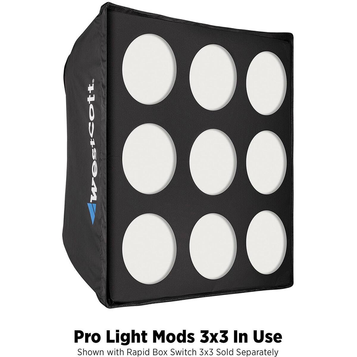 Westcott Pro Light Mods 3x3 In Use Shown with Rapid Box Switch 3x3 Sold Separately