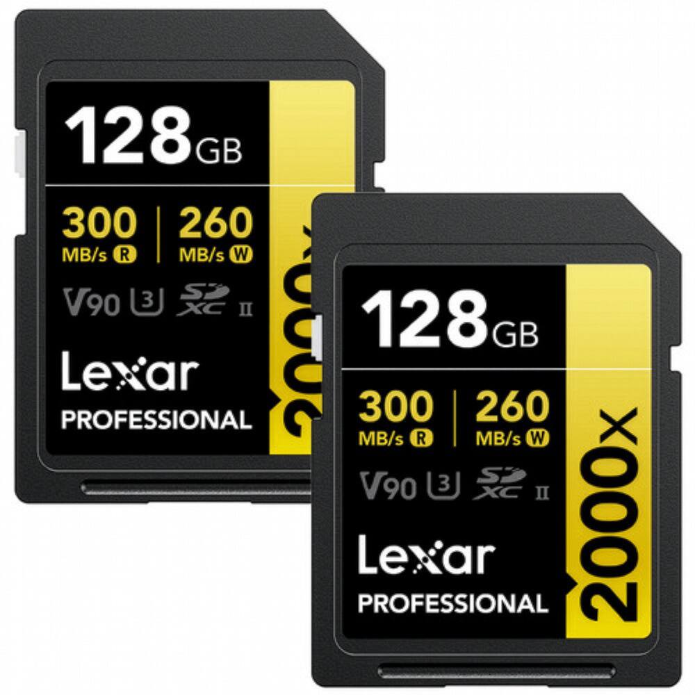 128 GB 300 MB/s R 260 MB/s W V90 3 S XC II 2000x Lexar PROFESSIONAL