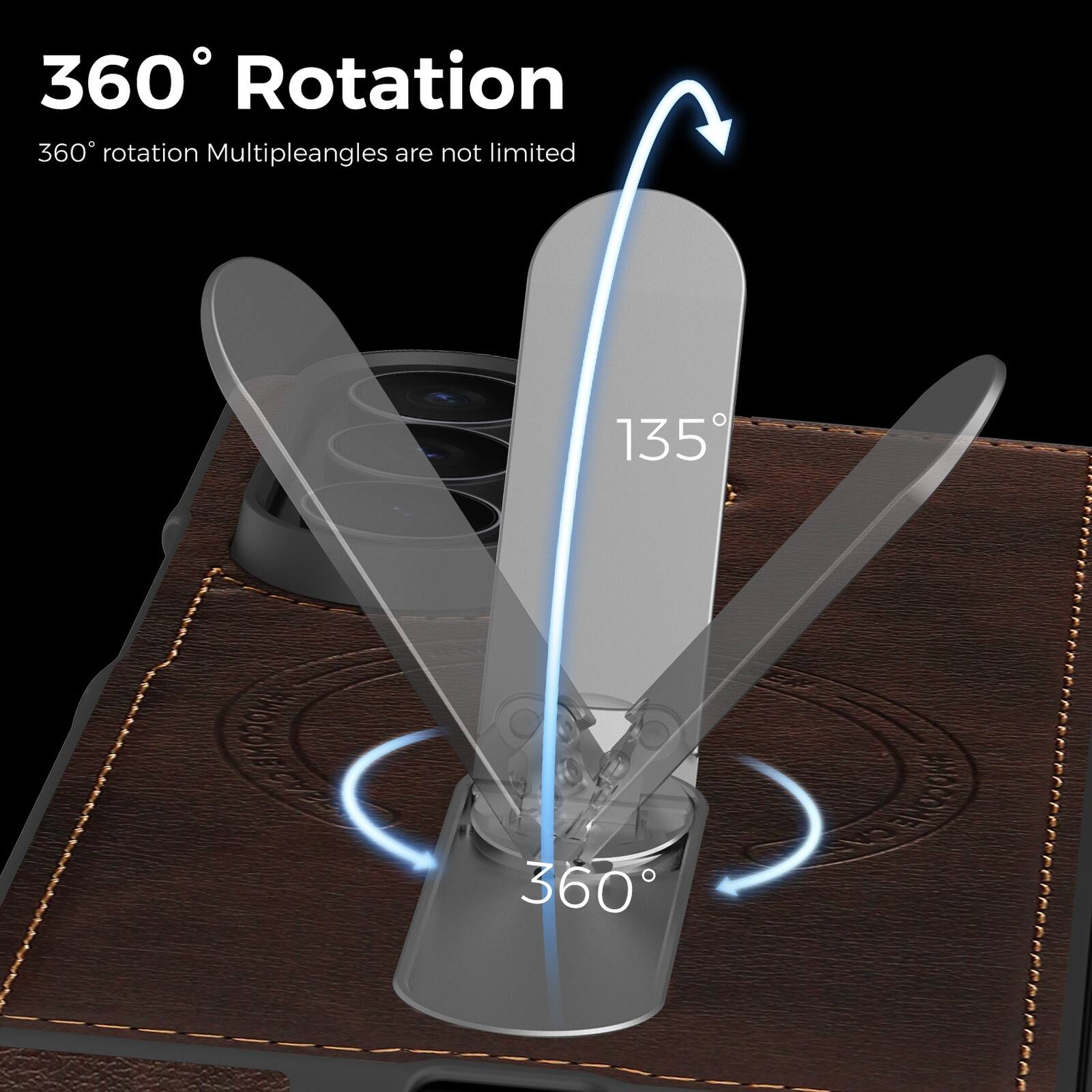 360° Rotation  
360° rotation Multiple angles are not limited  
135°  
360°