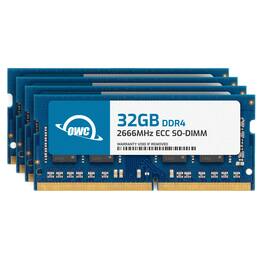 OWC - 128GB (4x32GB) DDR4 2666MHz PC4-21300 CL19 2RX8 ECC Unbuffered SODIMM 1.2V 260-pin Memory RAM - Black Chips