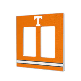 Keyscaper - Tennessee Volunteers Stripe Design Double Rocker Light Switch Plate - Multicolor