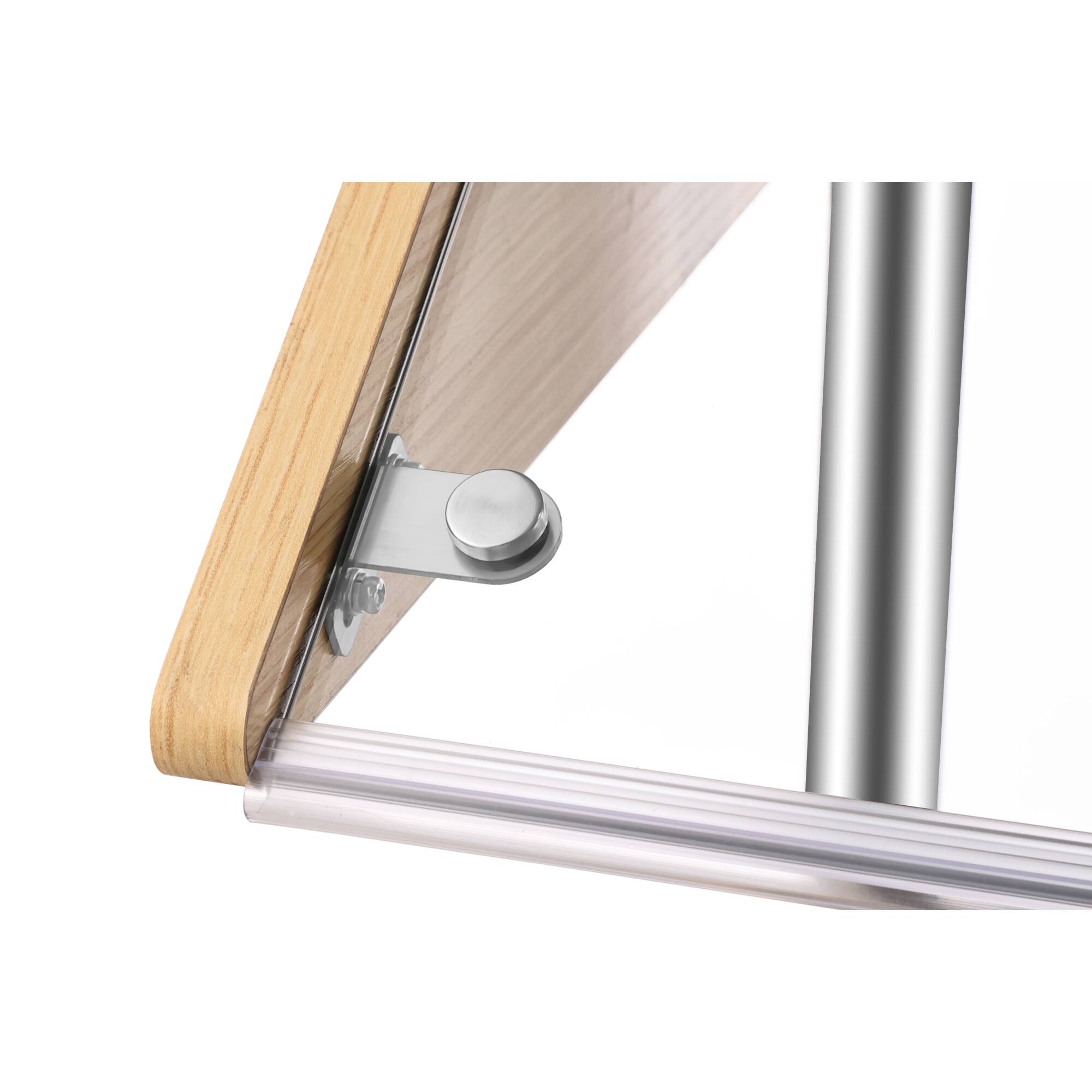 Alt View 7. Koolmore - 59 in.  Refrigerated Buffet Table with Capacity for 4 Full-Size GN Pans, Featuring Serving Rail and 4 Lockable Casters - Walnut.