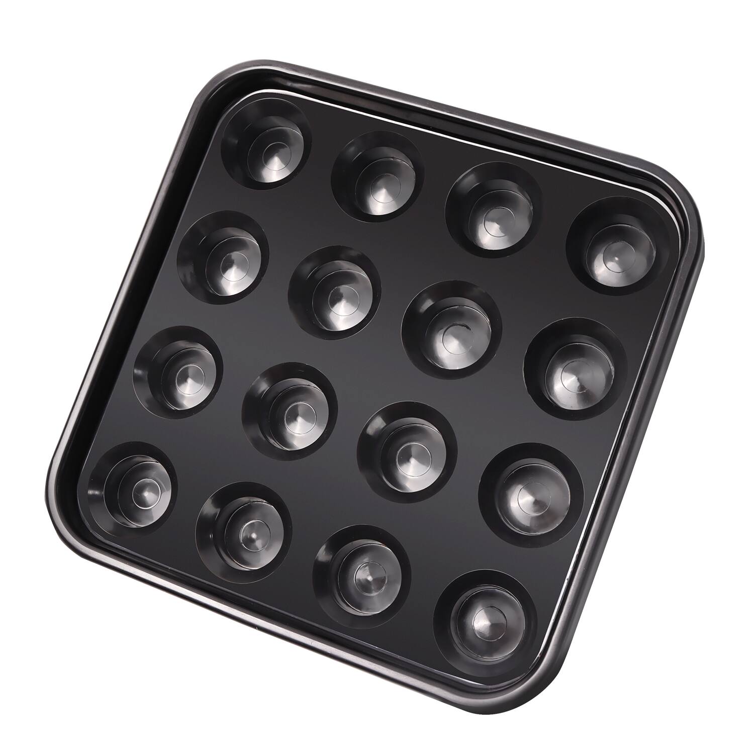 Front. GSE Games & Sports Expert - Black Plastic Pool Ball Carrying Tray, Billiard Ball Storage Tray for 16 Balls, Billiard Ball Rack - Black.
