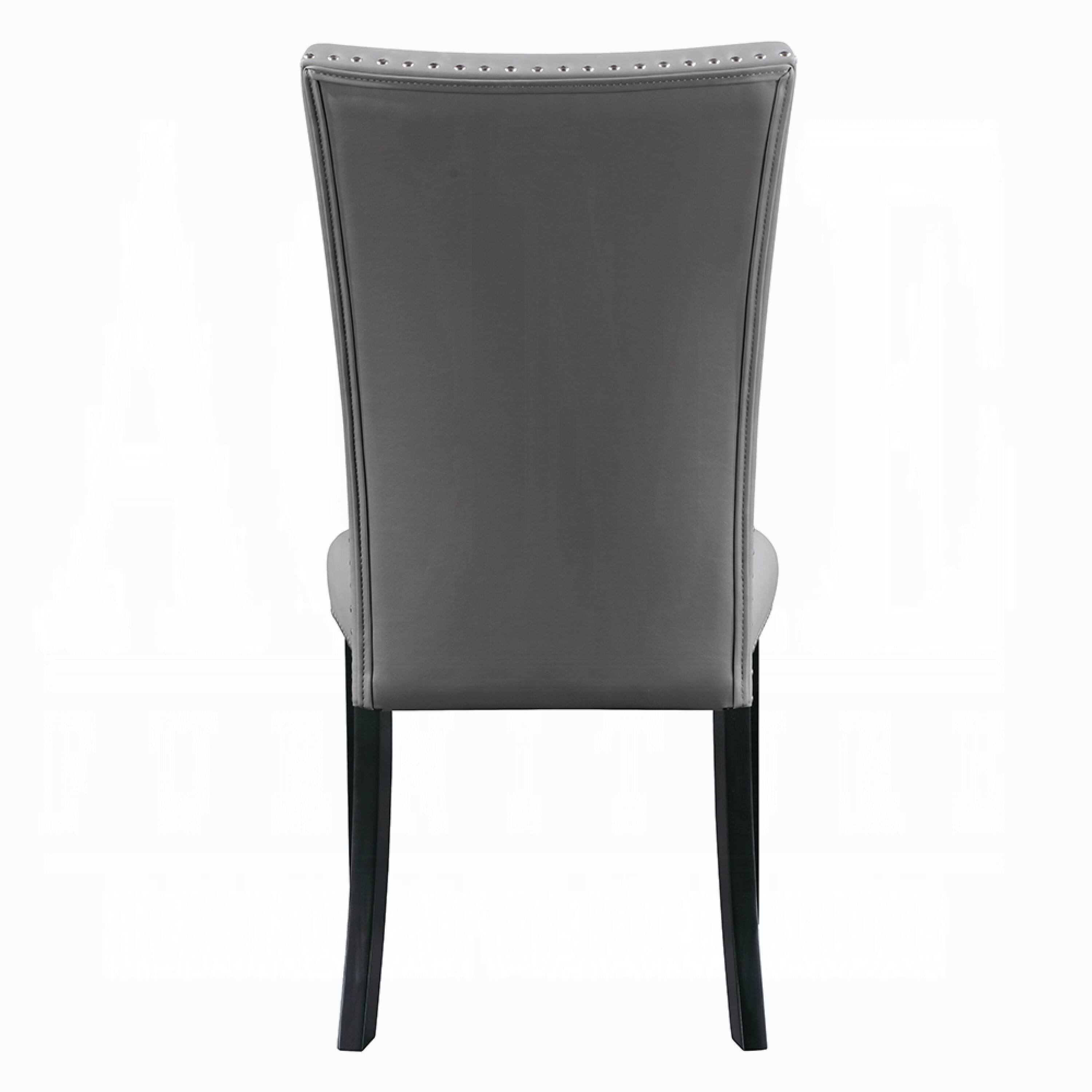 Alt View 2. Manhattan Lane - Aline Side Dining Chair Set of 2, Nailhead Trim - Gray, Black.