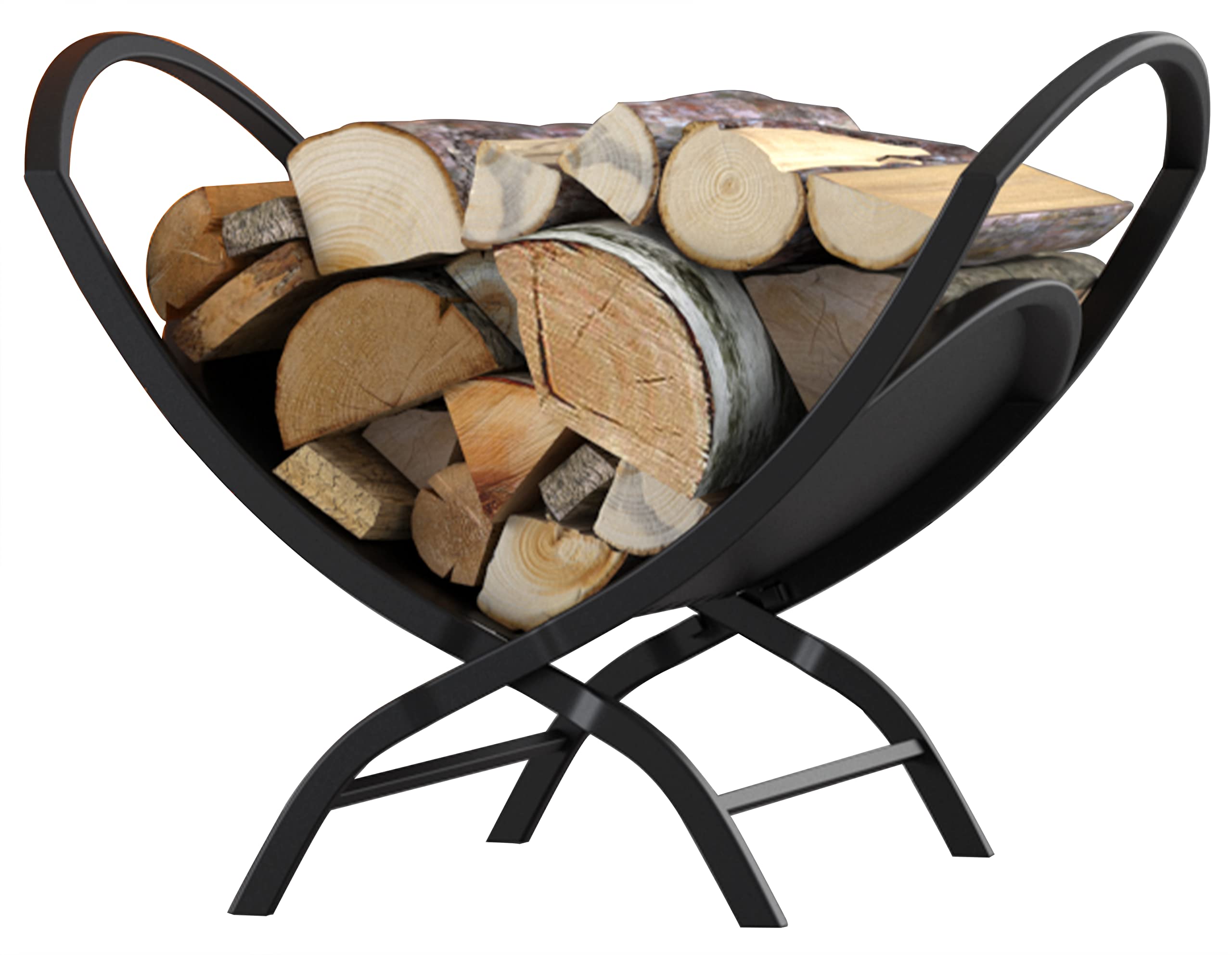 Alt View 5. JETRANSPORT - Fireplace Log Holder Folding Firewood Rack Indoor Outdoor Stacking Storage For By Fireplace classic log holder - Default.