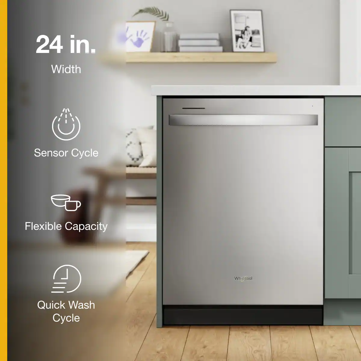 24 in. Width  
Sensor Cycle  
Flexible Capacity  
Quick Wash Cycle