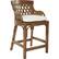 Angle. OSP Home Furnishings - Plantation Wood Counter Stool - Brown Rattan.