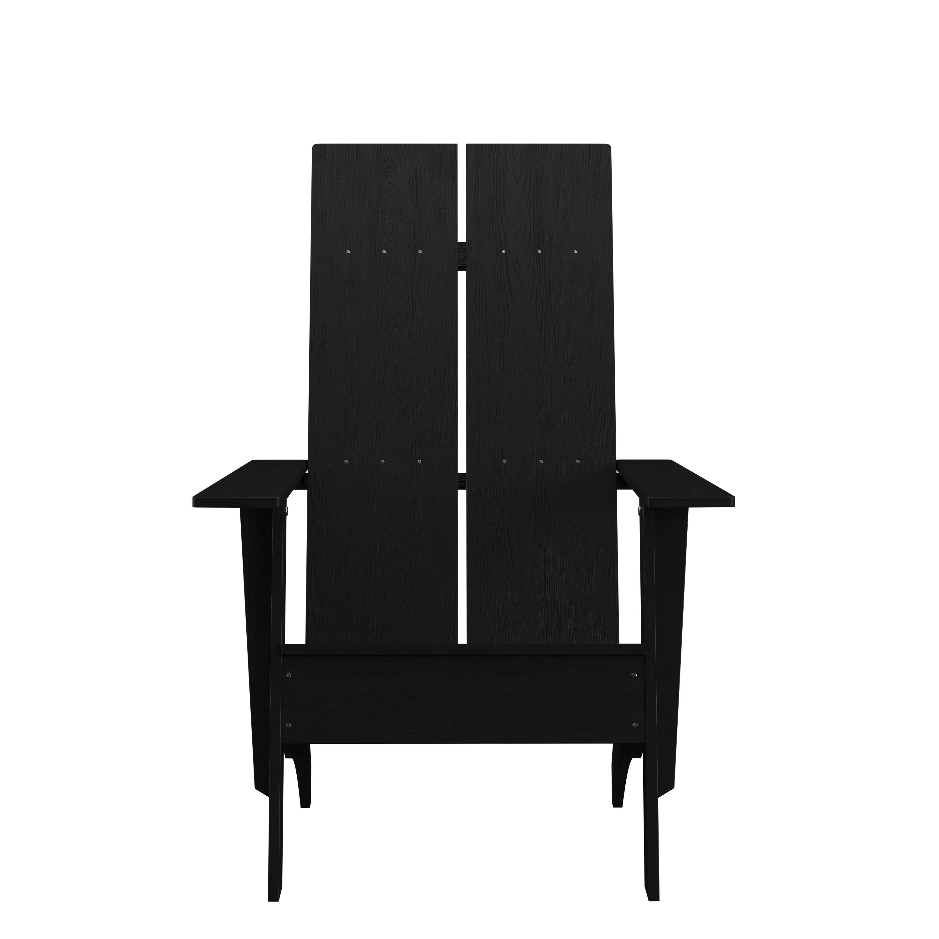 Alt View 8. Emma + Oliver - Set of 4 Modern Dual Slat Back Indoor/Outdoor Adirondack Style Chairs - Black.
