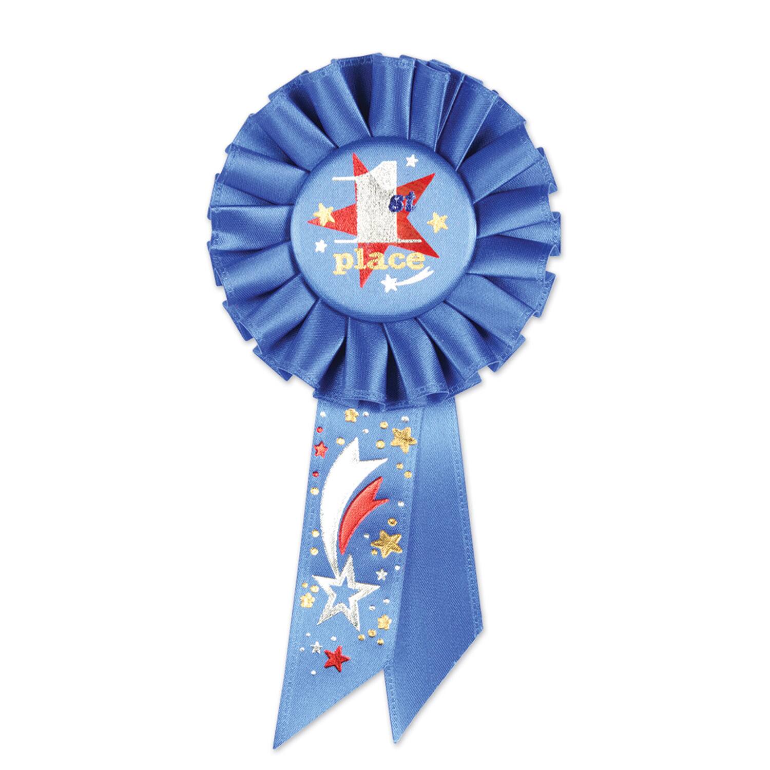 Front. The Beistle Company - 1st Place Rosette (Pack of 6) - Multicolor.