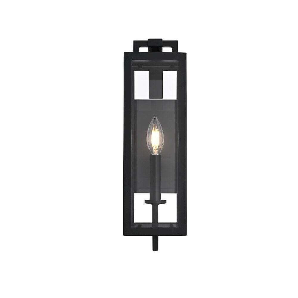 Alt View 2. Elegant Lighting - Jairo 5 Inch Outdoor Wall Sconce In Black - Black.