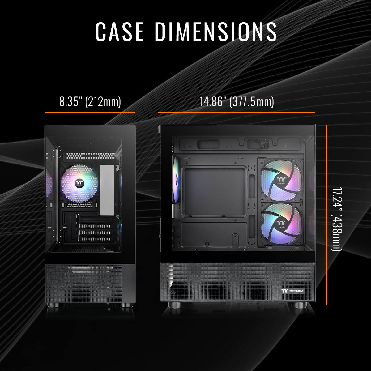 CASE DIMENSIONS 8.35" (212mm) 14.86" (377.5mm) 17.24" (438mm)