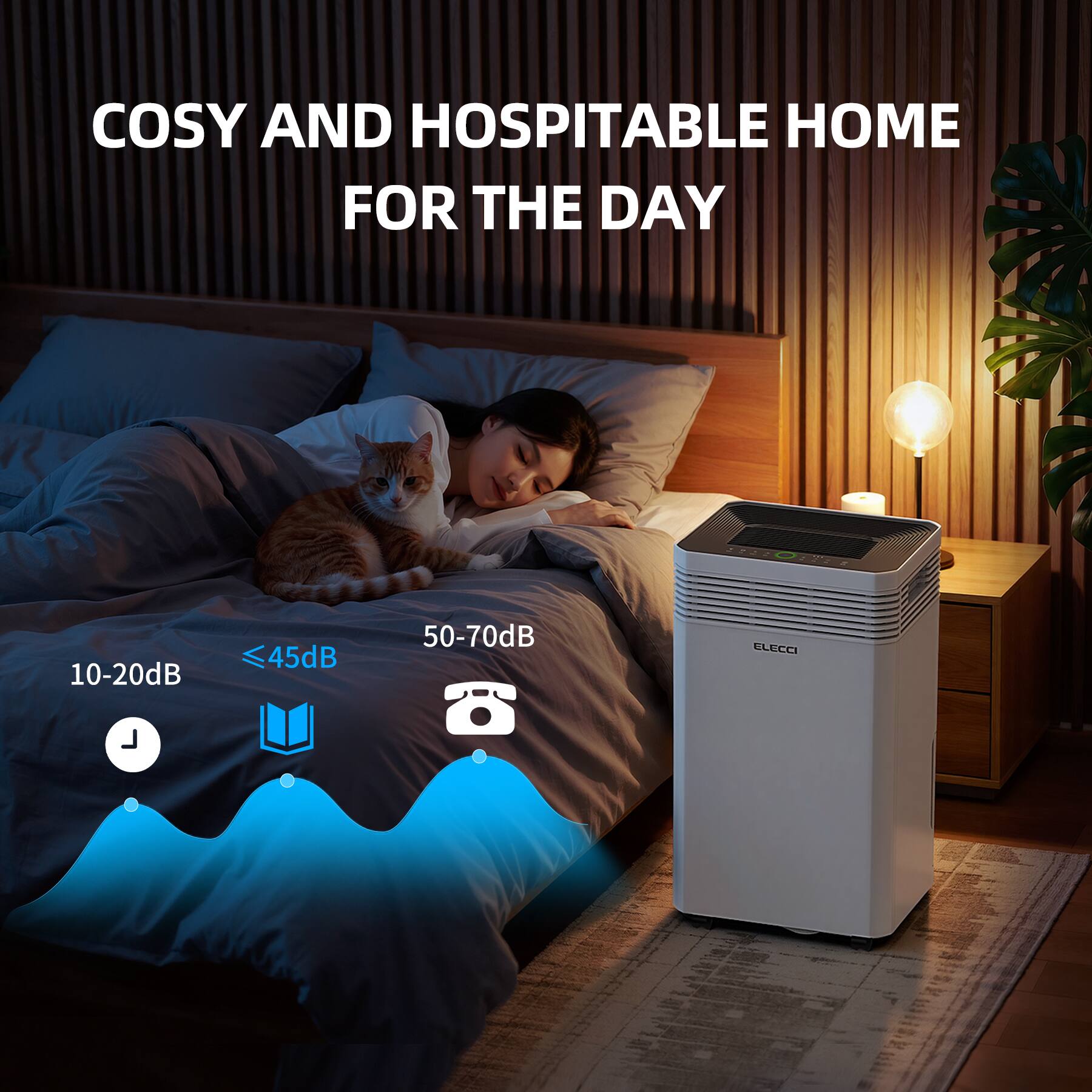 COSY AND HOSPITABLE HOME FOR THE DAY

10-20dB
≤45dB
50-70dB

ELECCI