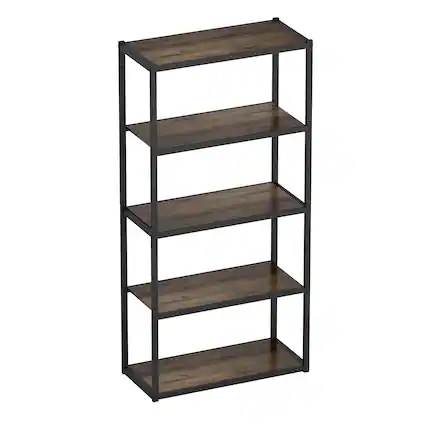 Front. Fleximounts - 5-Shelf Heavy-Duty Adjustable Garage Storage Shelving, 35"W x 71.1"H x 15.7"D - Black.