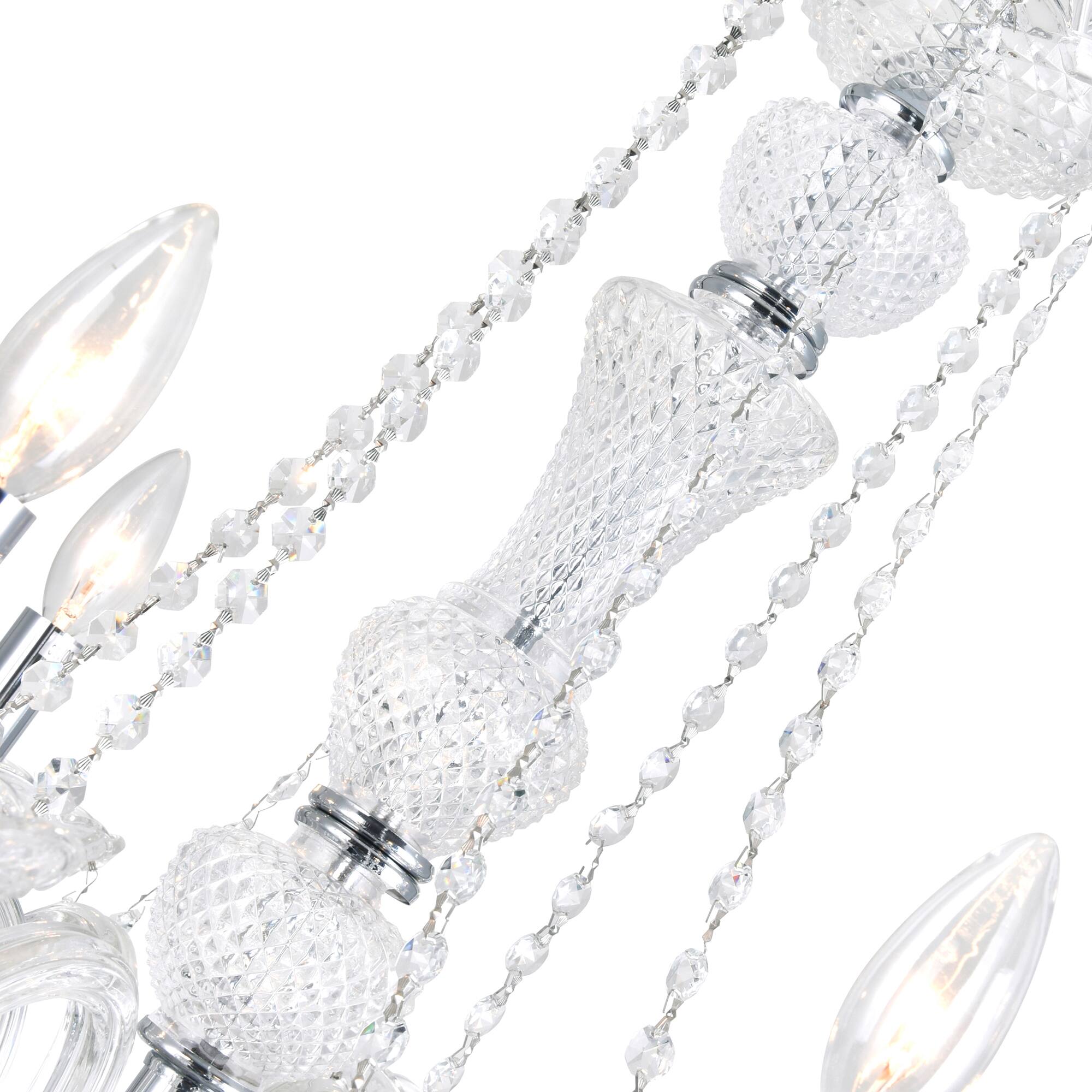 Alt View 1. CWI Lighting - Princeton 6 Light Down Chandelier With Chrome Finish - Chrome.