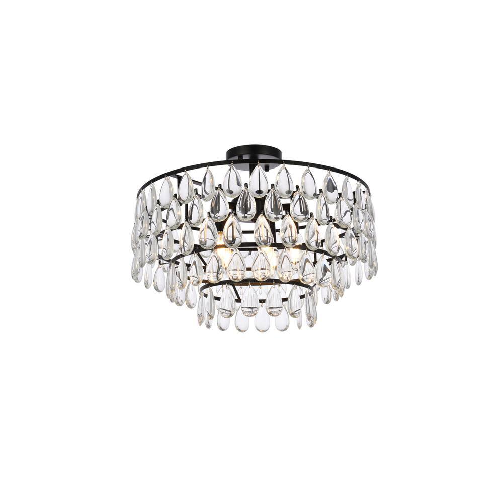 Alt View 4. Elegant Lighting - Mila 20 inch flush mount in black - Black.