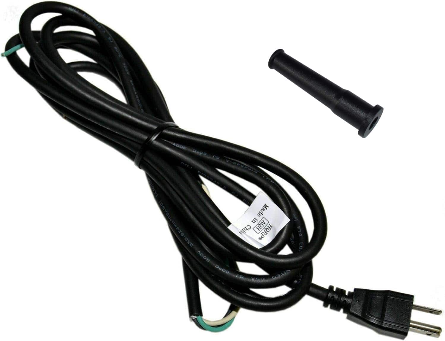 HQRP - 10ft AC Power Cord + Cord Protector Strain Relief for Makita 664630-7 9237C 9227CY 9227C Sander Polisher - Black