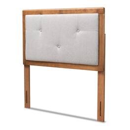 Baxton Studio - Abner Modern and Contemporary Transitional Fabric Upholstered and Finished Wood Twin Size Headboard - Light Grey/Walnut Brown