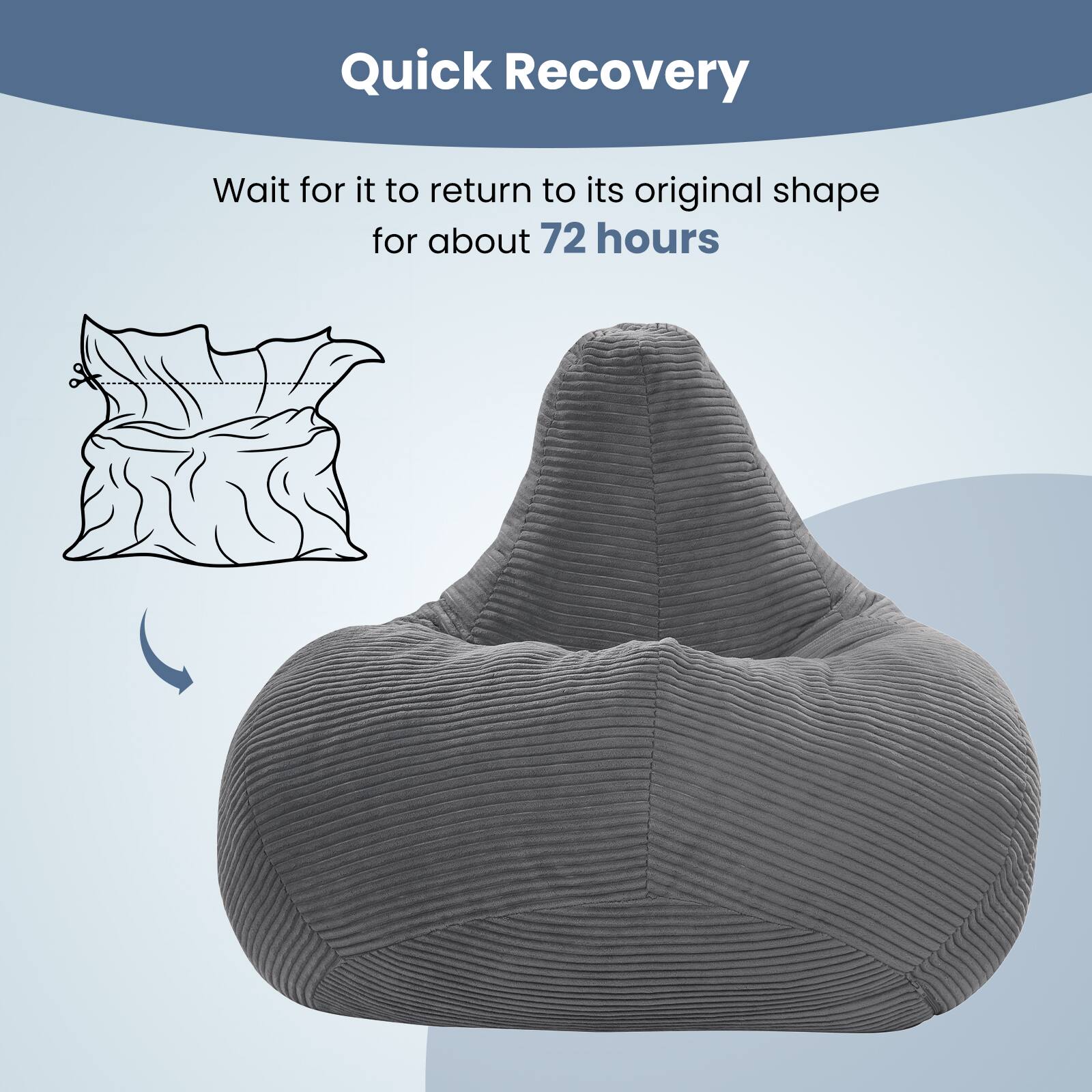 Quick Recovery

Wait for it to return to its original shape for about 72 hours