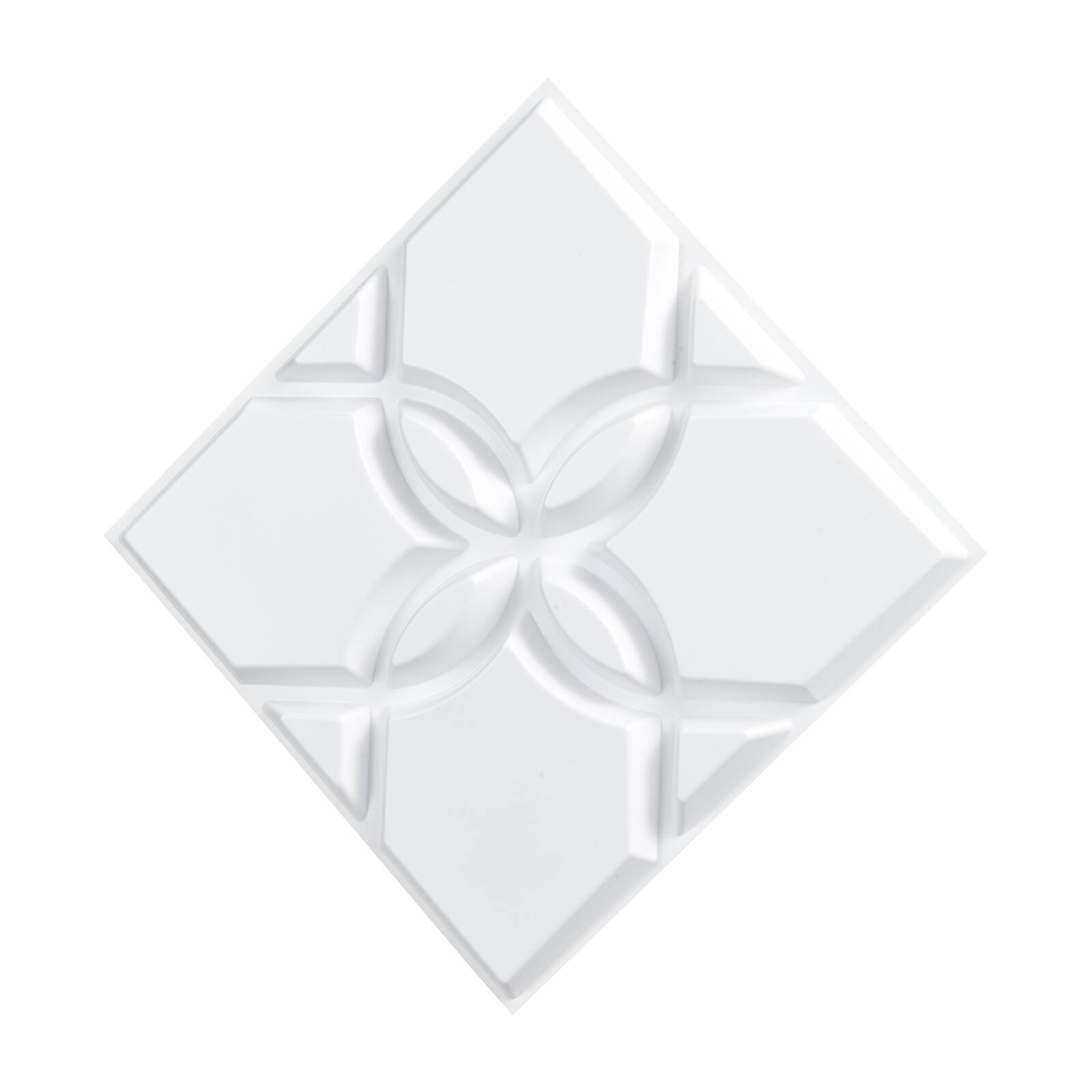 Alt View 5. VEVOR - 3D Wall Panels, 33-Pack 11.81 x 11.81 in PVC Modern Art Minimalist Floral Tiles - White.