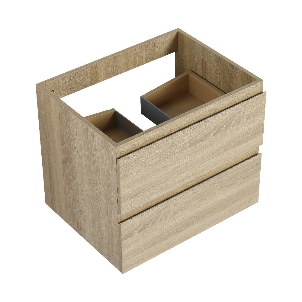 Front. Loheer - Loheer 24 inch wall mounted bathroom vanity base only Light Oak - Light Oak.
