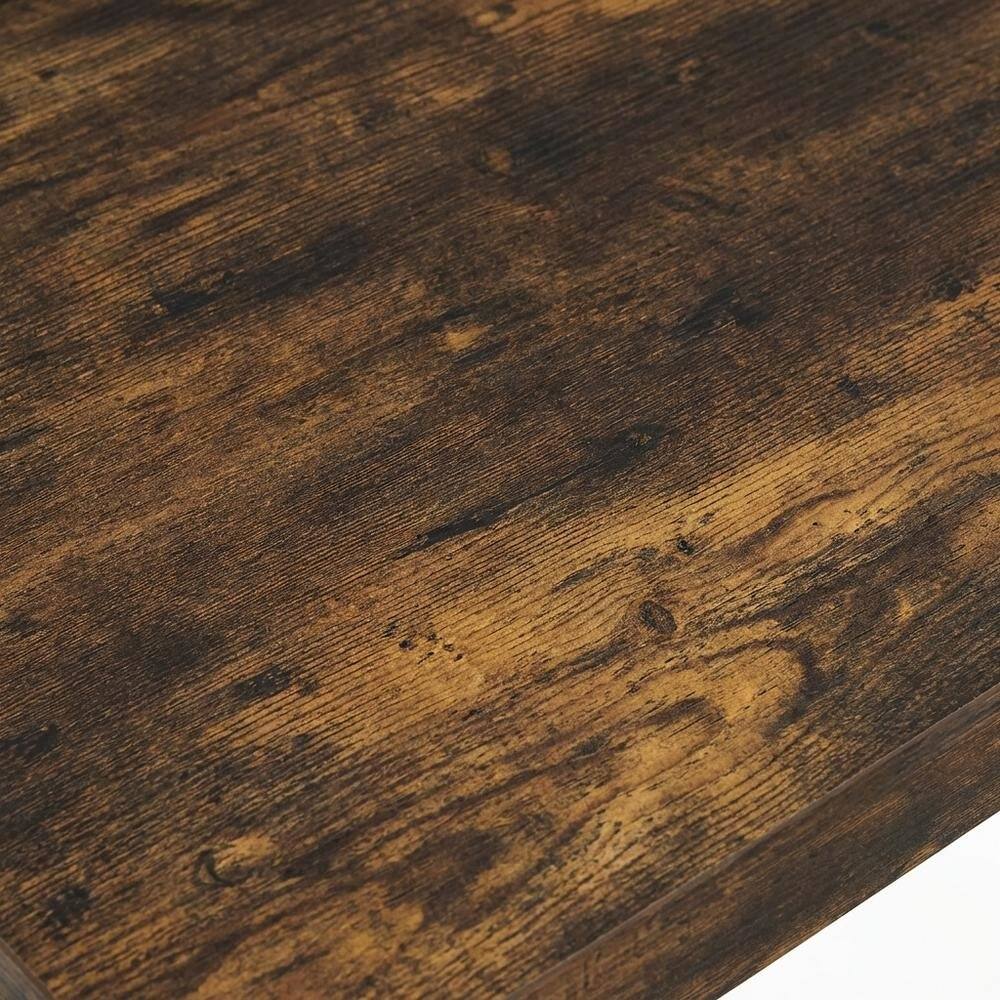 Alt View 1. FurniFact - Square Side Table Set with Amber Pine Finish for Living Rooms - Amber Pine.