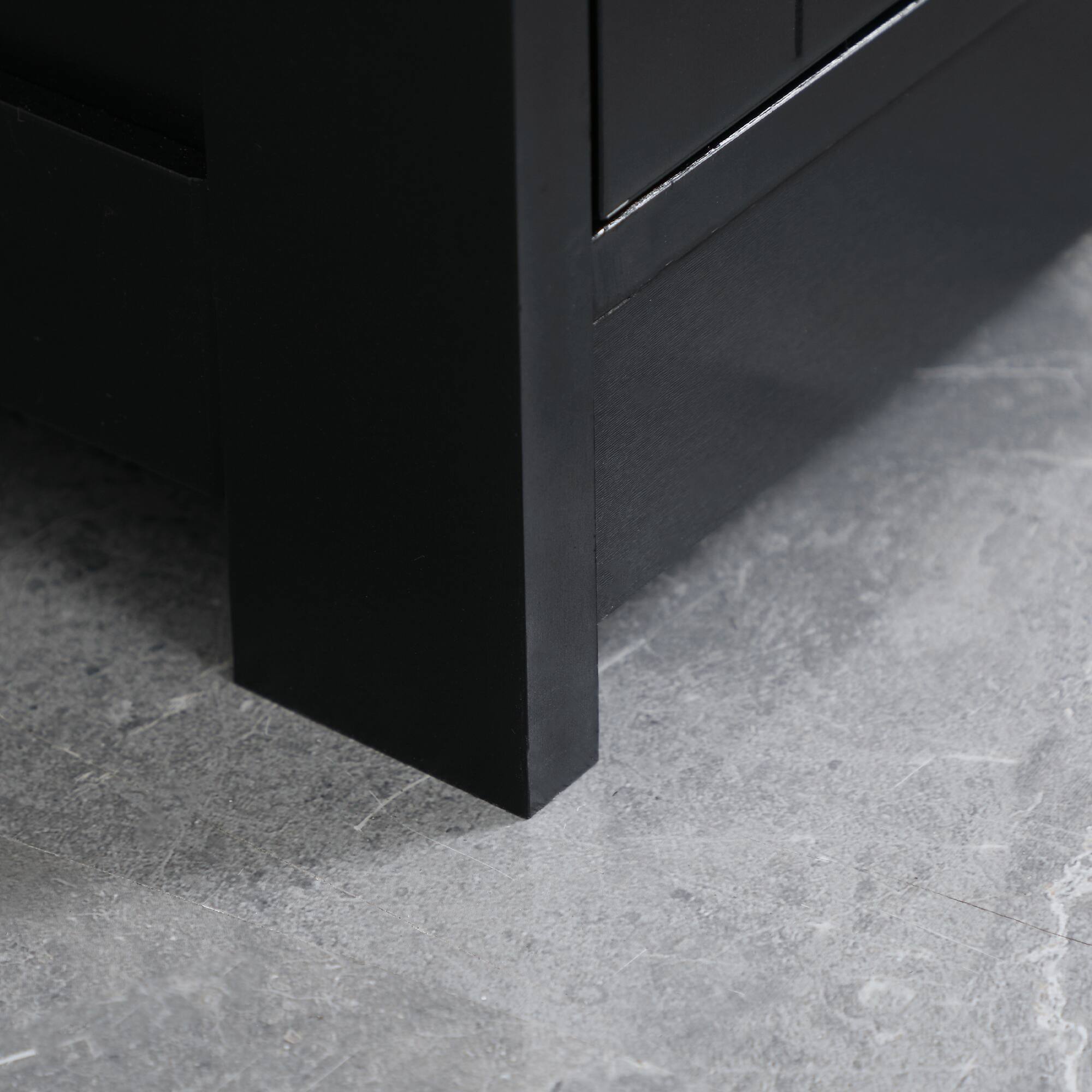 Alt View 8. Homcom - Under Sink Bathroom Cabinet w/ 2 Doors & Shelf, Pedestal Vanity - Black.