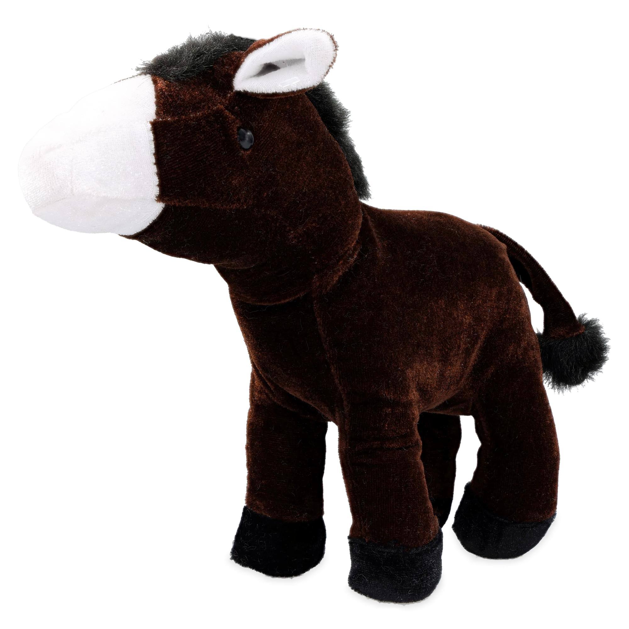 Front. Hunson - Farm Animals 6 Inch Plush | Donkey - Brown.