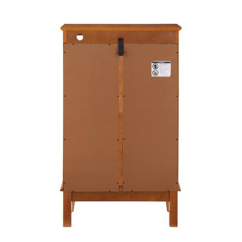 Alt View 8. LUCKY ONE - Freestanding Curio Cabinet with Tempered Glass Doors Mirrored Back Adjustable Shelves Light for Office - Oak.