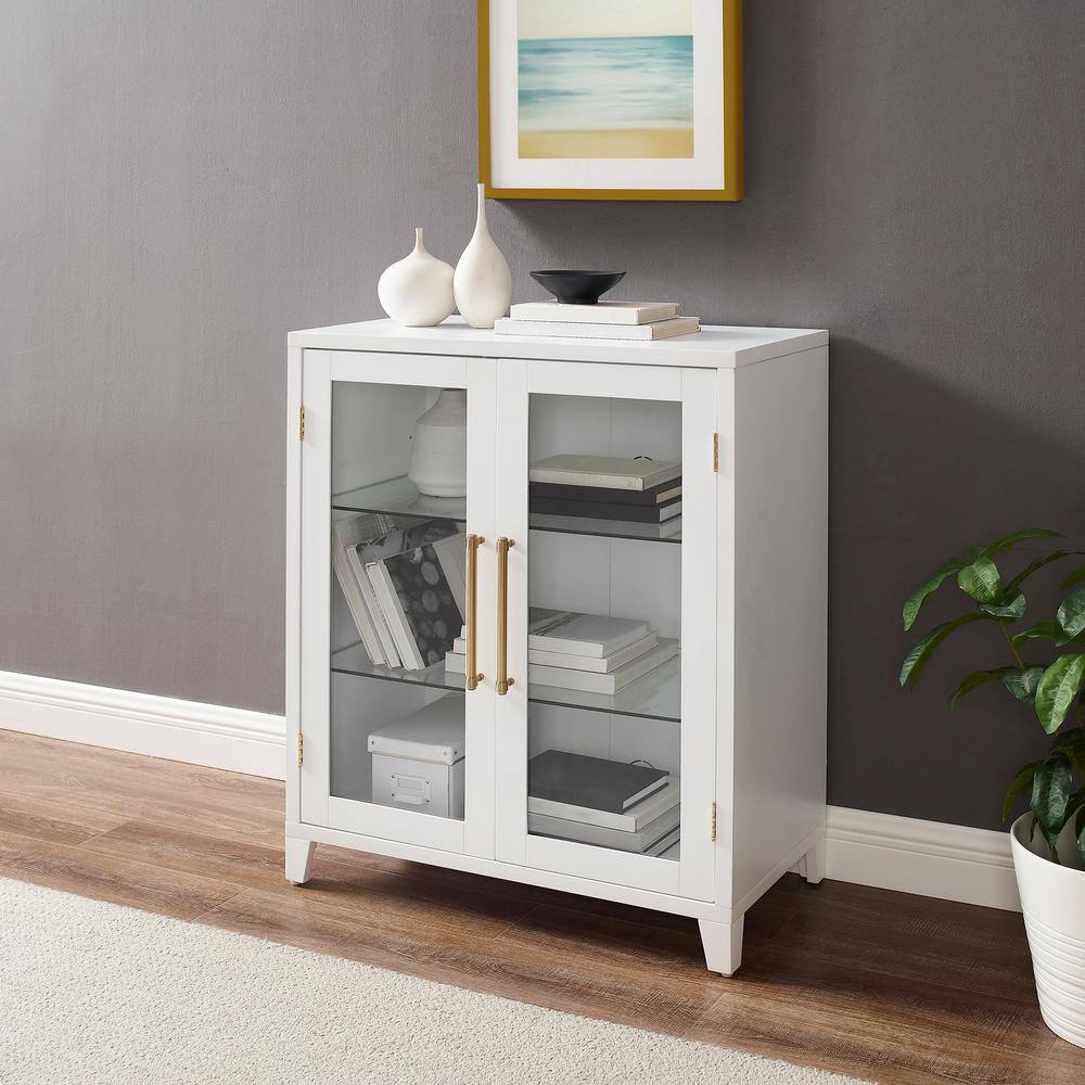 Alt View 9. Crosley Furniture - Roarke Stackable Glass Door Kitchen Pantry Storage Cabinet - White.