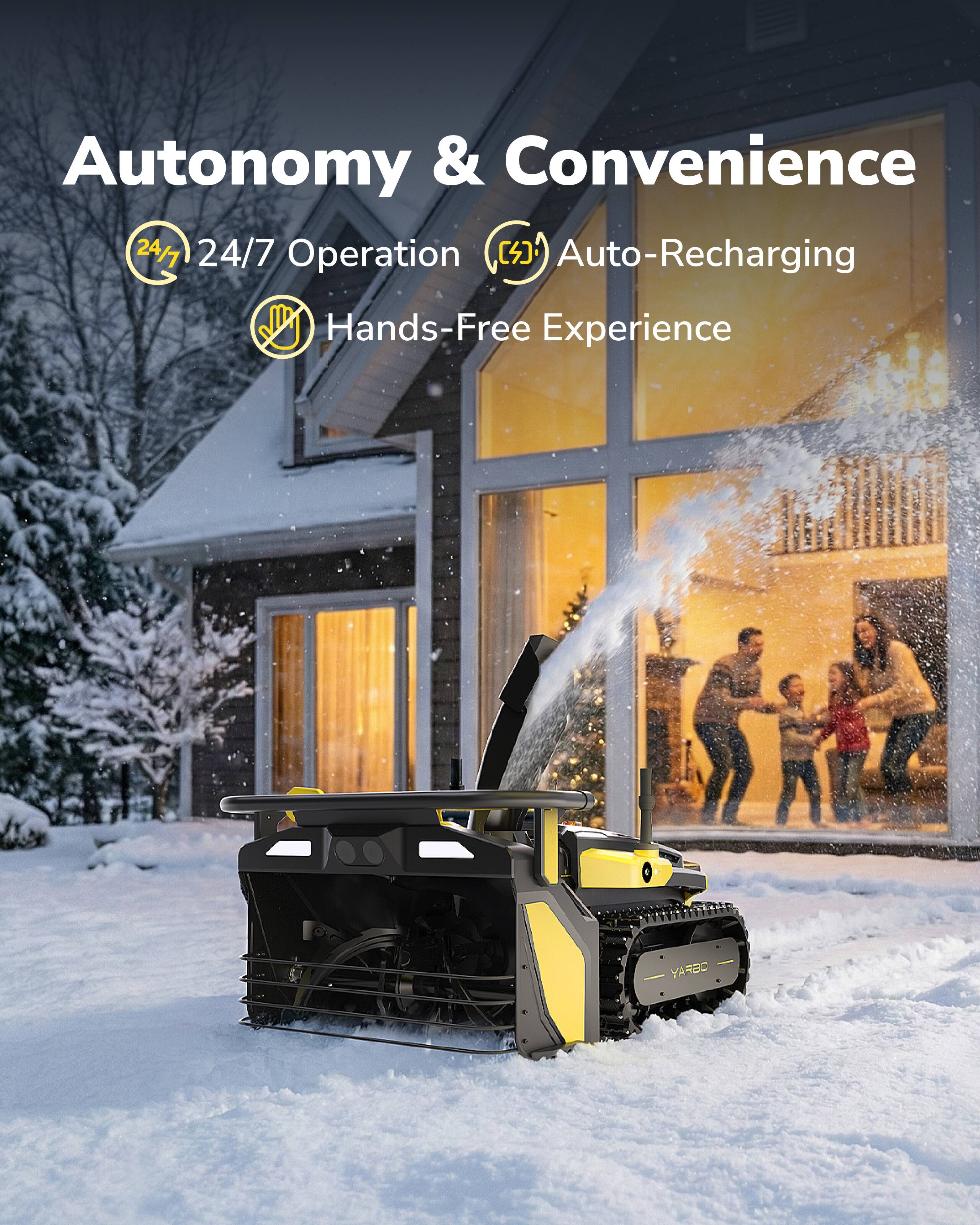Autonomy & Convenience  
24/7 Operation  
Auto-Recharging  
Hands-Free Experience